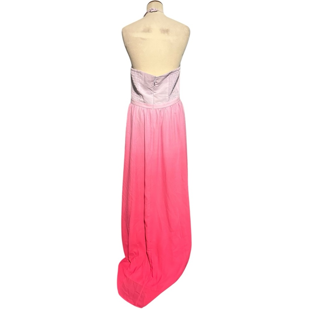 Express Ombre Dip Dye Halter Maxi Dress Pink Medium - Picture 5 of 6